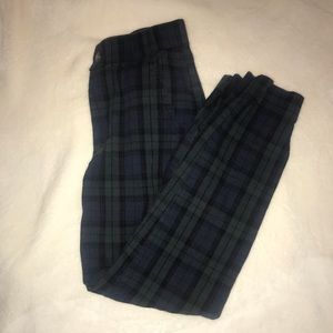 High waisted plaid pants